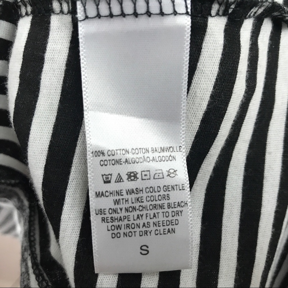 Free People Destroyed T Shirt Sz S Striped - Picture 6 of 8
